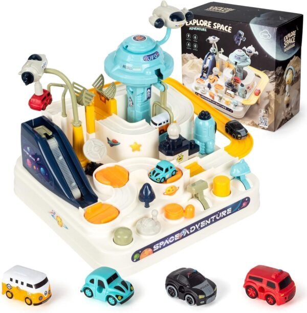 Exegi Enterprise Kids Race Track Toys for Boy Car Adventure Toy for 3 Year Old Boys, Space Magnet Toy Thinking Fine Motor Skills Toys for 3 Year Old Toys 3 4 5 6 7 Years Old Boys Girls PACKOF 2