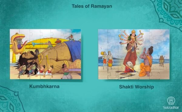 Sutradhar Ramayan Jigsaw Puzzle Cardboard (Set 1), Age (4-12 Years), 2 Puzzles with 35 Pieces Each for Kids (70 Pieces), Story Based Educational Toy - Image 4