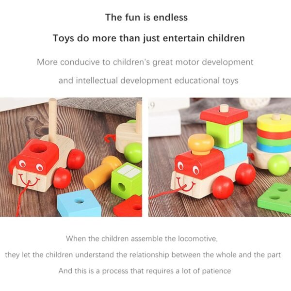 bnf® Wooden Sorting Stacking Montessori Toys Matching Puzzle Stacker for Kids Boy - Image 4