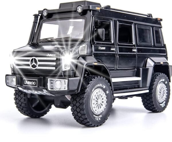 1:24 Unimog U5000 Diecast Metal Pull Back Car with 6 Openable Doors with Sound and Light Toy Decoration car Best Gift Toys for Kids ?Colors as Per Stock? - Image 4