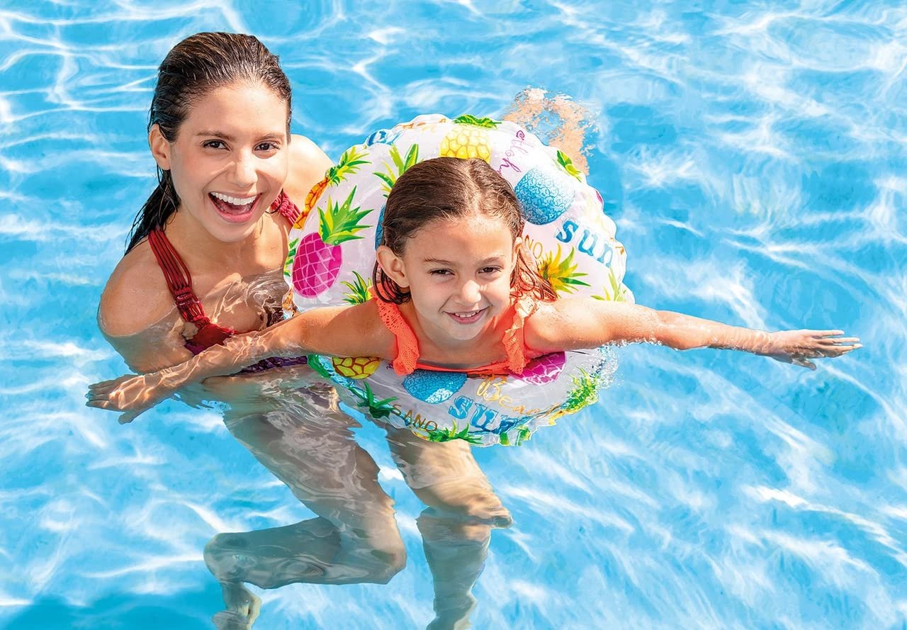 Fancydresswale Swimming Set for Kids with Swimming Goggles, Cap and Swim Ring, Random Colors and Design; Suitable of 3-6 Years (Ring only)