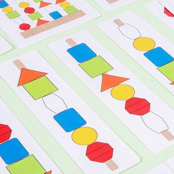 bnf® Montessori Wooden Beads Sequencing Toy Set Lacing Beads for 1 2 3 4 5 6 Kids - Image 5