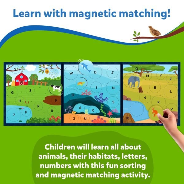 Skillmatics Magnetic Matching Activity - Letters, Numbers & Animals, Preschool Learning Toy & Game for Kids, 35+ Magnetic Pieces, Gifts for Boys & Girls Ages 3, 4, 5, 6 - Image 4