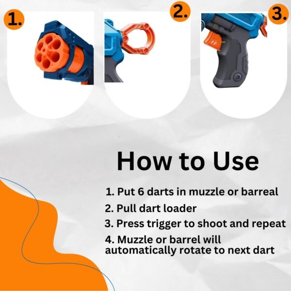 Soft Bullet Gun Toy with 12 Safe Soft Foam Bullets, Fun Target Shooting Battle Fight Game for Kids Boys Automatic Chamber Revolution,Multicolor - Image 5