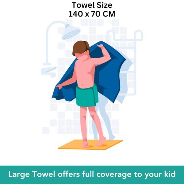 Microfiber Kids Bath Towels Quick Dry Super Absorbent Super Soft Bath Towel for Babies Toddler-Baby Towel for Boys and Girls (Blue, Pack of 1) - Image 4