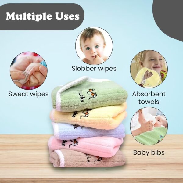 Koochie-Koo Cotton Baby Bath Towel, Ducks Printed Organic Face Towel for Baby Boys & Girls, Super Soft Reusable Hand Towel for Infants, Quick Absorbent Wash Cloth for Newborn, (Set of 3, Assorted) - Image 2