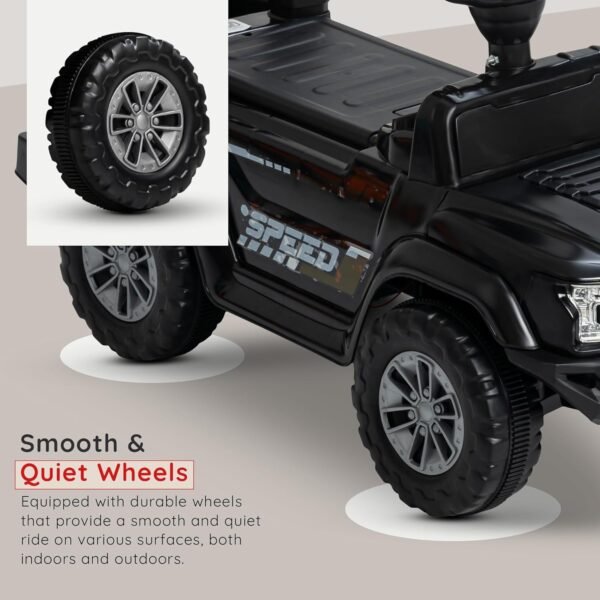 Baybee Ride on Baby Car for Kids | Push Ride on Jeep with Music & LED Light | Portable Ride on Toys Car with Backrest & Storage Basket | Kids Car to Drive 1-3 Years Boys Girls (Black) - Image 5