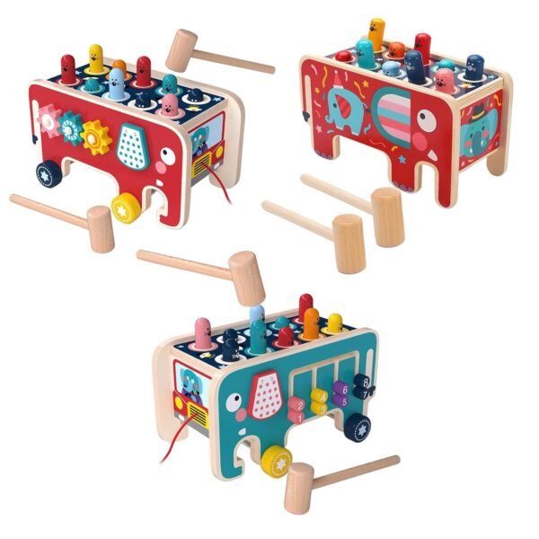 Toy Hammering Pounding Bench Montessori Beat Toys Playset for Kids Learning Toys Style A - Image 2
