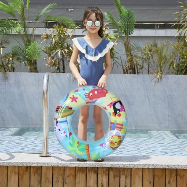 Prime Cartoon Print Inflatable Swim Ring Blow Up Floating Tube Cartoon Design Raft Tube for Swimming Pool/Beach for Kids 3-8 Years Pack of 1 ((M1 Random Color & Design)) - Image 4