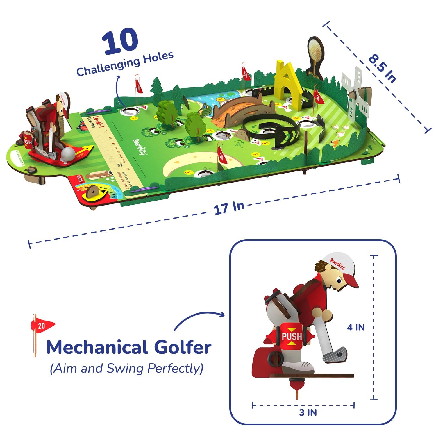 Smartivity Mini Golf Tabletop Game for Kids 6-12 Years Old | Birthday Gifts for Boys & Girls | DIY Science Toy for Kids 6,7,8,9,10,11,12,13,12 Years I STEM Wooden Construction Toy for Boys & Girls - Image 2