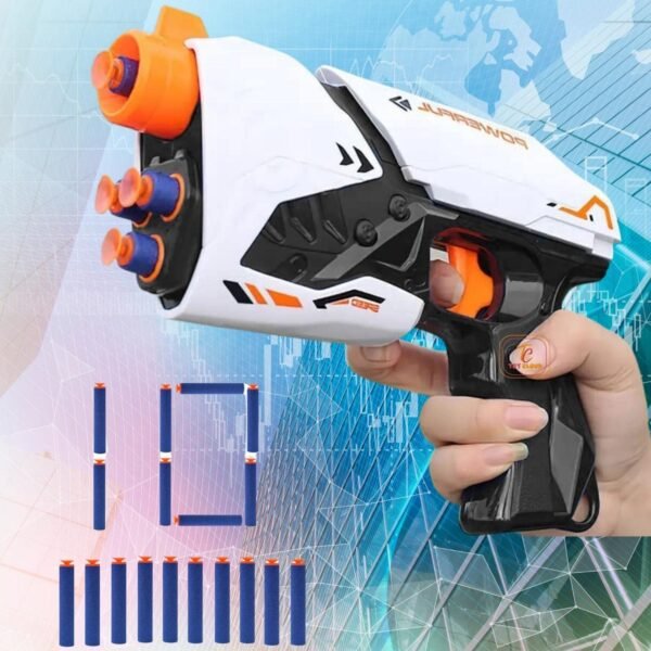 Toy Cloud Shot Blaster Toy Gun with 10 Soft Foam Dart Bullets, Safe and Long Range Air Gun Toys Guns for Kids Age 8-14 Year Old Boys - Image 2