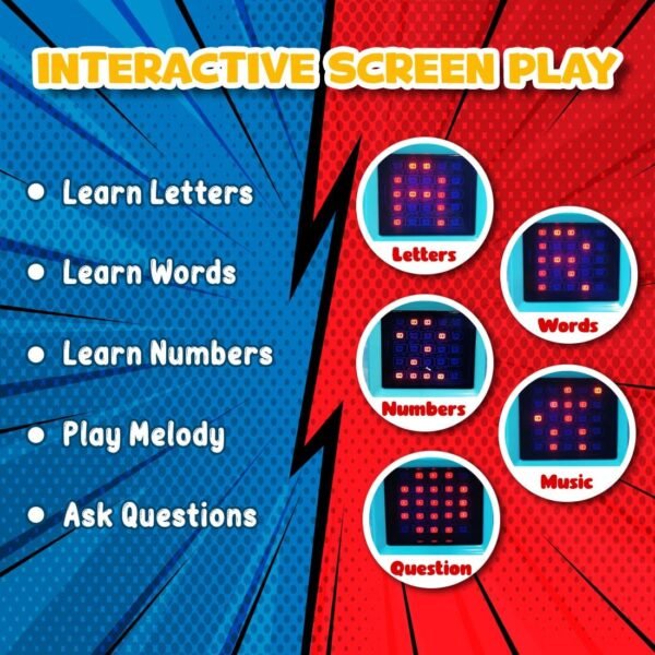 Electronic Learning Kids Computer Toy Baby Laptops for Kids 1 2 3-6 Years Activity Number & Alphabet Charts for Kids Educational Toy with Sound and Music (Red) - Image 6