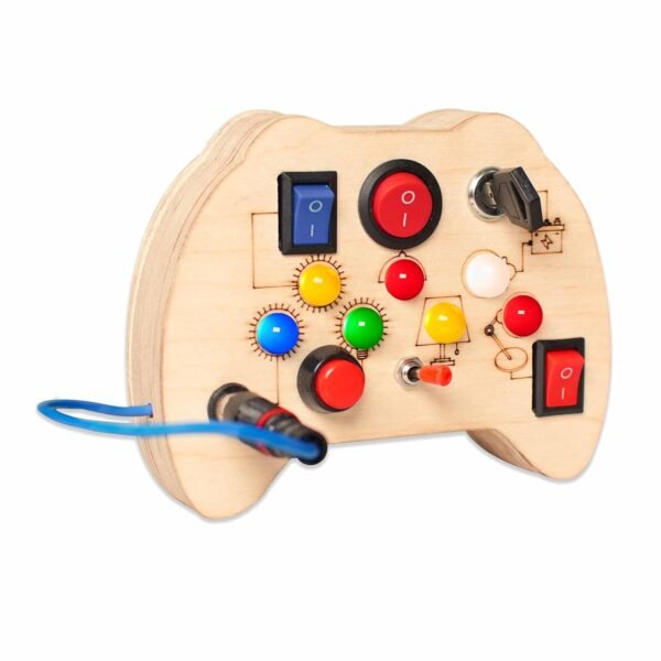 Toys Busy Board Game Pad V2 with Led Light,Sensory Toys for Toddlers,Kids,Montessori Toys with Toggle Switch,Travel Toys for Educational Activities for 1-6 Year Old Boys & Girls,Beige - Image 3