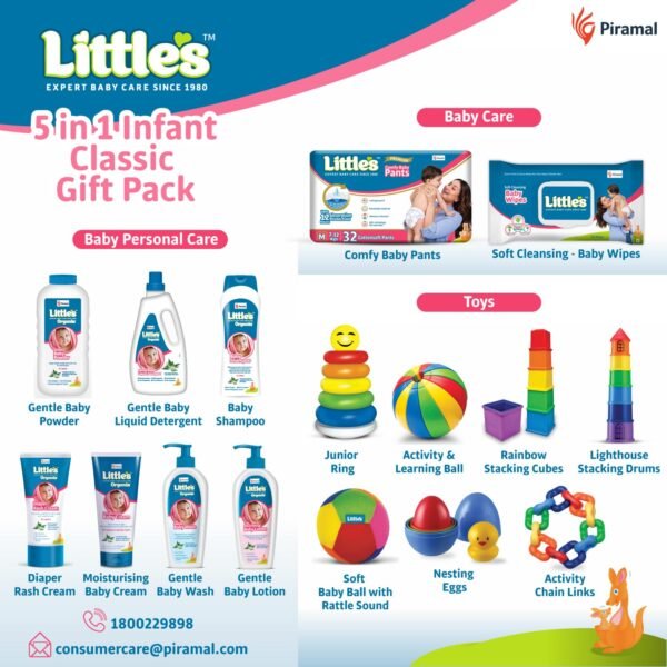 Little\'s 5 in 1 Infant Classic Gift Pack I Activity & Learning Toys for Babies I Multicolour I Infant & Preschool Toys I Develops Fine Motor Skills & Reasoning Skills | 5 Months and Above, ?1 Pieces - Image 6