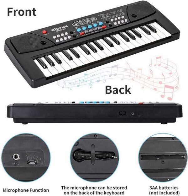 Kids Piano with Mic (1 Year Warranty) 37 Keys 8 Rhythms 8 Tones 6 Demos Portable Electronic Keyboard Toy Beginners Educational Songs Recording Musical Toys Age 2 3 4 5 Years Boys Girls - Image 3