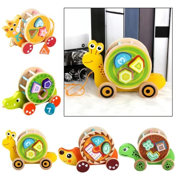 bnf® Wooden Trailer Toy Creative for Kids Age 0-3 Years Hedgehog Baby | Toys for Baby | Developmental Baby Toys - Image 3