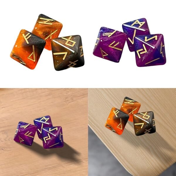 3 Pieces Multi Sided Astrological Dice for Constellation Divination Accs Violet|Toys & Hobbies | Games | Other Games|3 Polyhedral Rune Dices - Image 3