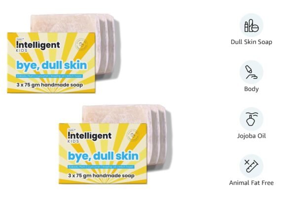 Tuco® Kids Bye, Dull Skin Soap Pack of 6X75gm with Turmeric, Shea Butter & Coconut Oil | Perfect for Dull & Sensitive Skin | Paraben & Sulphate Free | Ages 2-5, 5-10, 10-15 | 6x75gm - Image 2