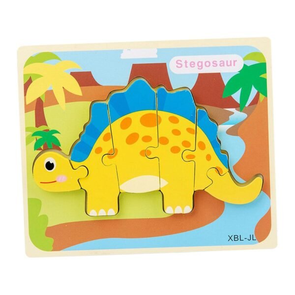 bnf® Wooden Dinosaur Puzzles for 1 2 3 Year Old Kids Educational Toys Style2 Baby | Toys for Baby | Developmental Baby Toys - Image 2