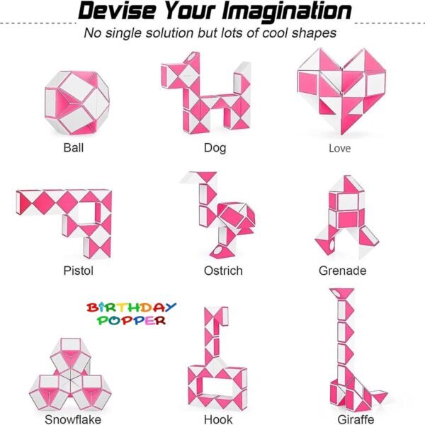 Birthday Popper Large Snake Puzzle - Set of 10 | Ideal for Birthday Return Gifts | Fun & Educational Twist Puzzle Toys,for All Ages - Image 5