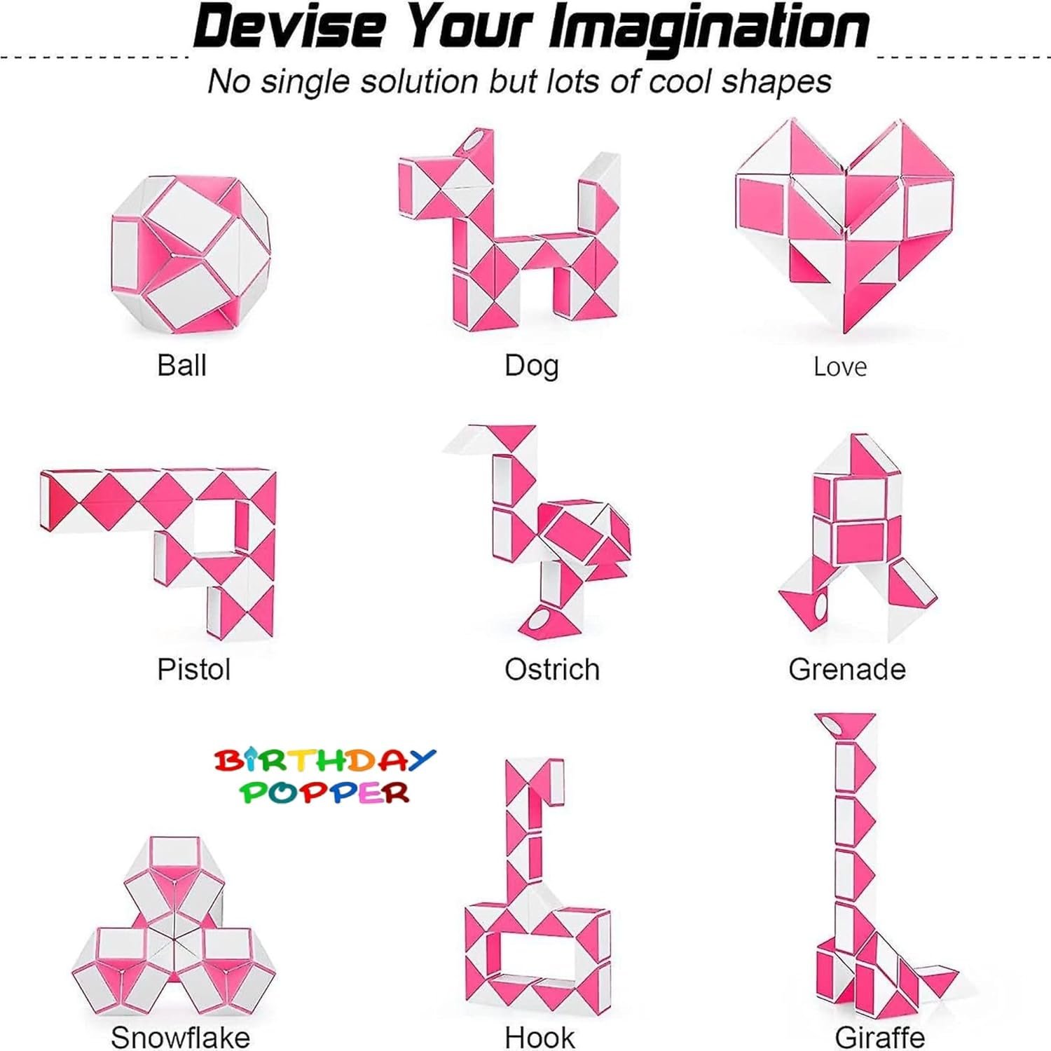 Birthday Popper Large Snake Puzzle - Set of 10 | Ideal for Birthday Return Gifts | Fun & Educational Twist Puzzle Toys,for All Ages - Image 5