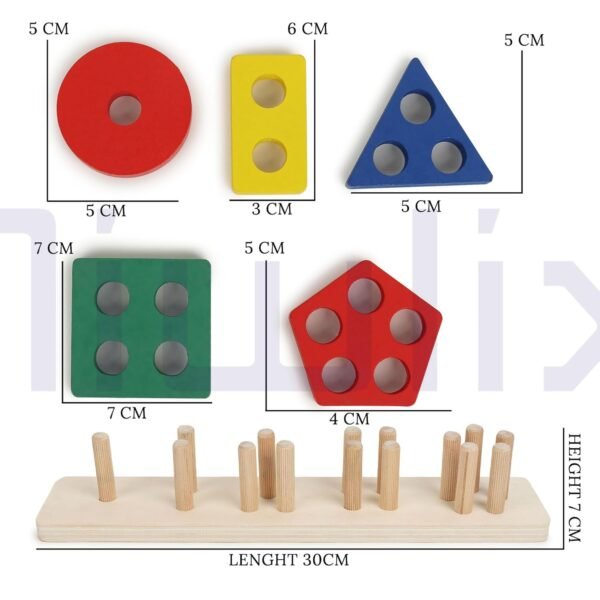 Toys for 1 2 3 Year Old Boy Girl, for Ages 2-4 0-2 Toddlers Kids Baby, 1 2 Year Old Boy Girl Birthday Gifts, Wooden Learning Puzzle Shape Sorter Toys for Toddlers 1-3 - Image 2