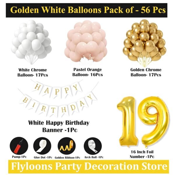 Natural Latex Balloon, Paper Banner 9th Multicolour Birthday Decoration for Boy Girl Kid Men Women|60Pcs Mix Balloons|Gold Cursive Glitter Birthday Banner|BalloonPump|ArchTape|GlueDot - Image 4