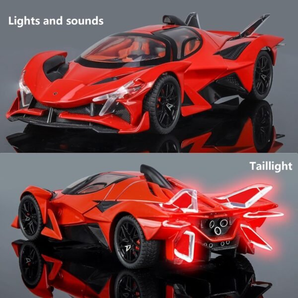 Compatible for 1:32 Apollo Evo Toy Car Model, Diecast Collectible Pull Back Model Car with Sound and Light, Toy Gift Vehicles for Adults Kids Boys Girls?Red? - Image 4