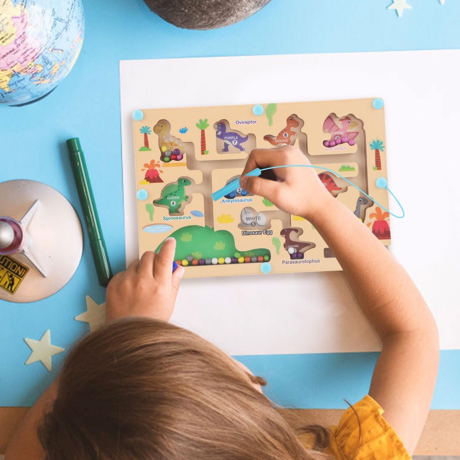 Montessori Toys 3 4 5 6 Years, Wooden Magnetic Maze, Educational Game of Colors and Numbers, Magnetic Toys Fine Motor Skills, Gift for Boys and Girls 3-6 Years Old - Image 2
