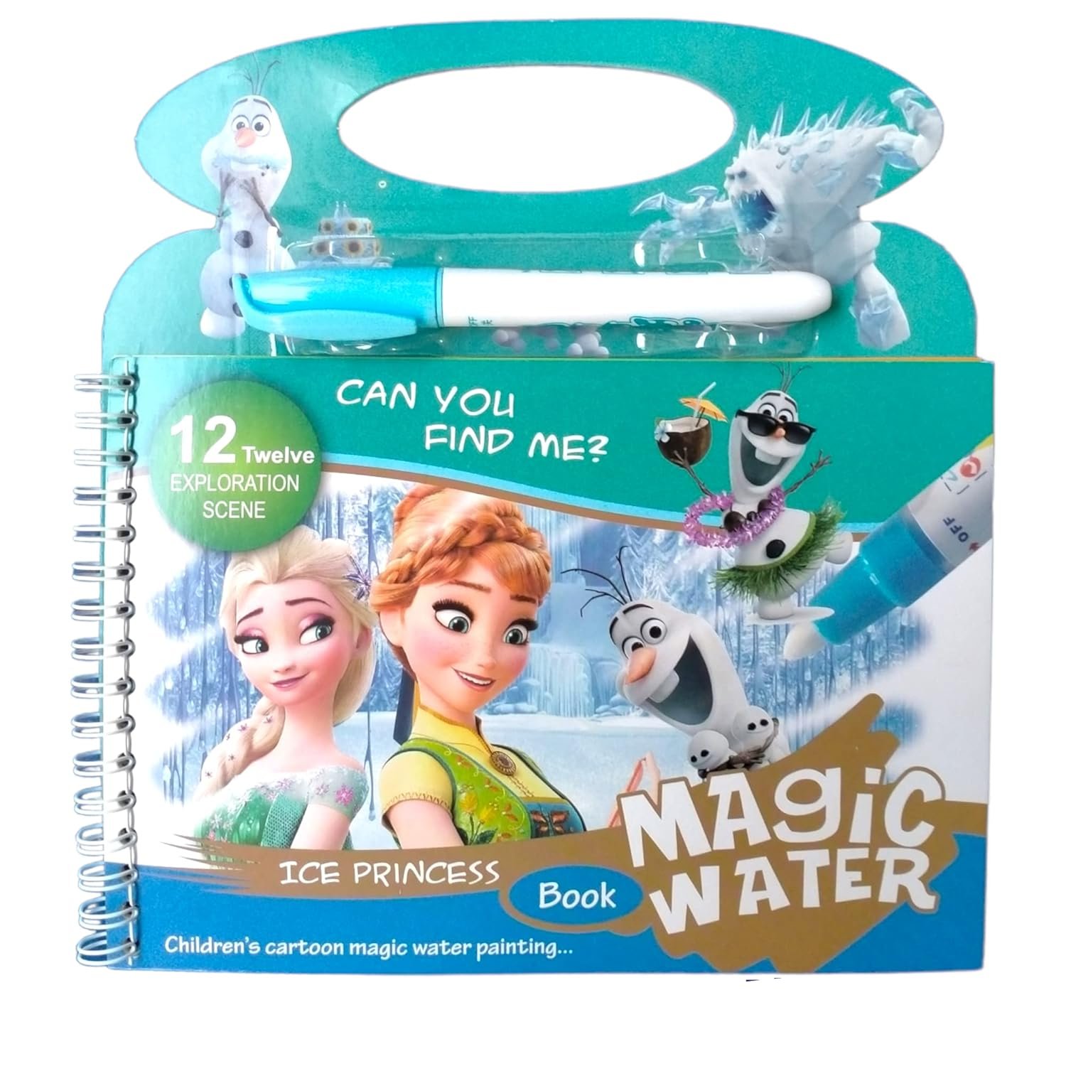Caught Trendy Magic Paint with Water Coloring Books for Toddler, Reusable Water Reveal Activity Books Learning and Educational Toy for Kid, Doodle Game for Girl & Boy for 3-5 Year Old (Multicolor).