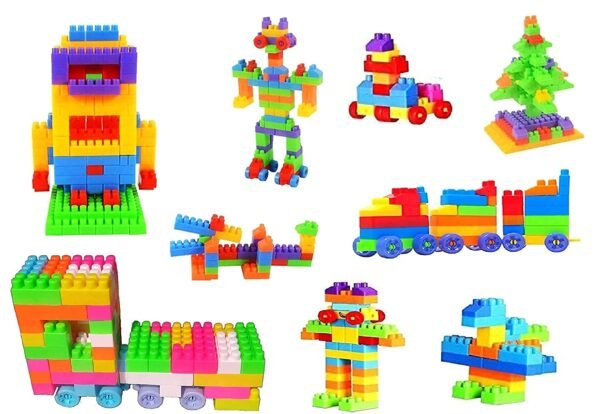 Plastic Building Blocks Toy with Wheels for Kids,Block Toy for 3-8 Years Old Kids Boys & Girls,Multicolor,200 Piece (200 Piece Block Toys for Kids) - Image 3