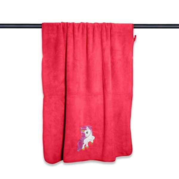 Microfiber Kids Bath Towels Quick Dry Super Absorbent Super Soft Bath Towel for Babies Toddler-Baby Towel for Boys and Girls (Red (Unicorn Design), Pack of 1) - Image 3