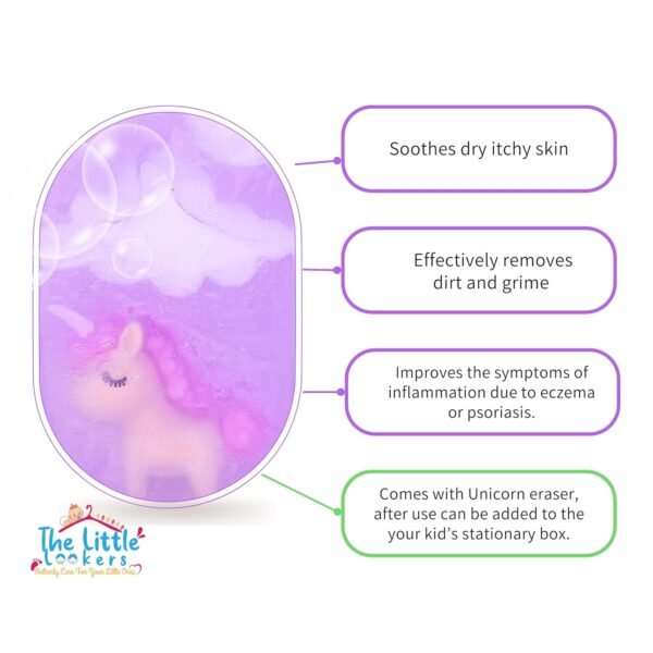 The Little Lookers Soap with Unicorn Eraser| Handmade/Handcrafted & Hand cut| Kids friendly Organic Soap for All skin with moon and star details (120 gms approx.)(Unicorn, Pack Of 1) - Image 5