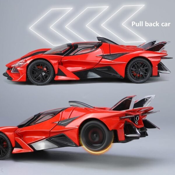 Compatible for 1:32 Apollo Evo Toy Car Model, Diecast Collectible Pull Back Model Car with Sound and Light, Toy Gift Vehicles for Adults Kids Boys Girls?Red? - Image 3