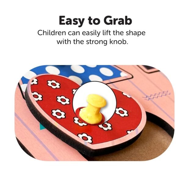 Yay Play Wooden Shape Puzzle - Educational Geometric Pegboard & Knob Puzzle for Kids Toys for 2-5 Years Boy, Learning Aid Shape Sorter for Toys for 2+ Year Old Boy, Durable & Vivid Print - Image 5