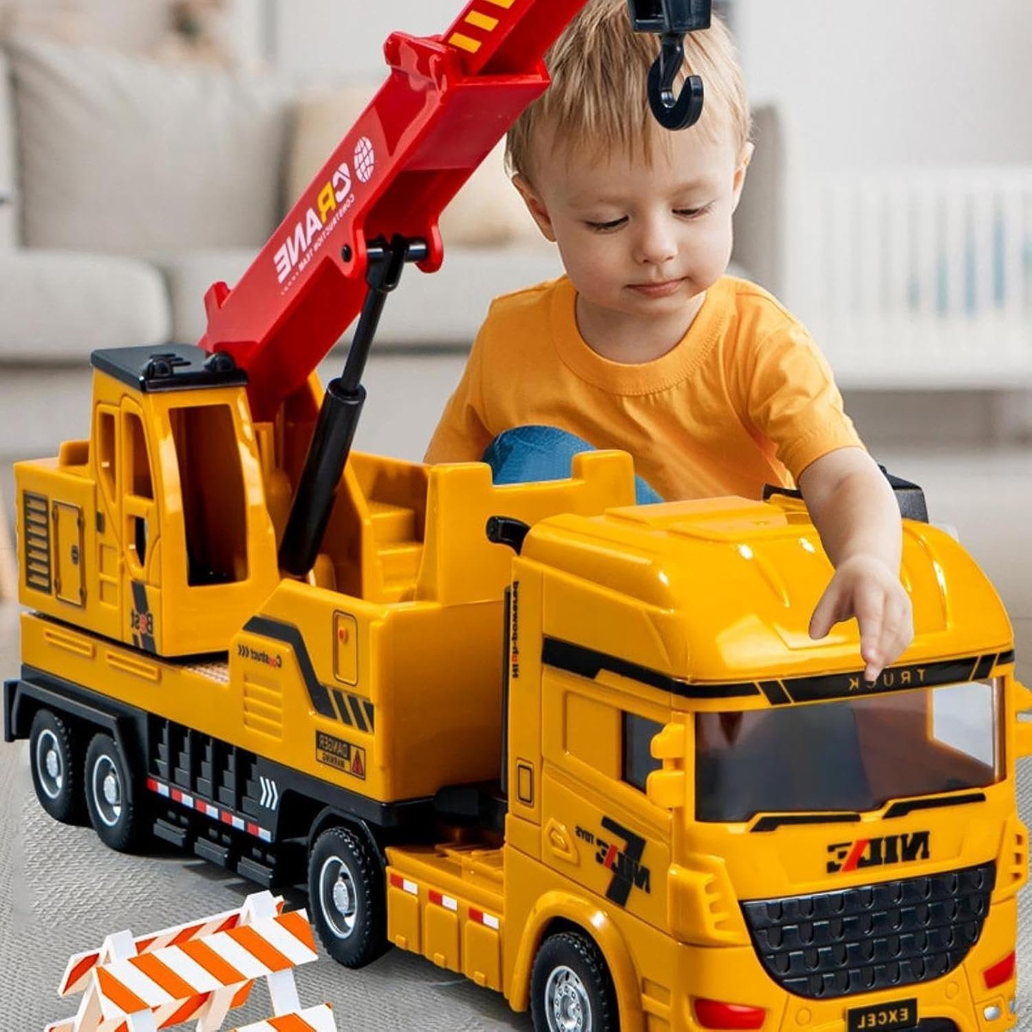 BNF® Friction Powered Vehicle Pull Back Car Model for Children 3-7 Years Old Boys C|Toys & Hobbies | Diecast & Toy Vehicles | Cars, Trucks & Vans |1 Friction Powered Crane Truck Toy - Image 2