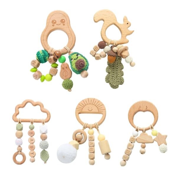 bnf® Wooden Baby Rattle Toy Music Rattle Teething Toys for Girls Boys s Baby | Toys for Baby | Developmental Baby Toys - Image 4