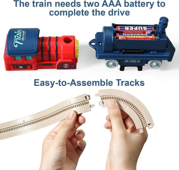 Kids City Tracks Toys 191+ PCS Train Tracks Toy for 3 4 5 6 7 Year Old Boys & Girls, Track Play Set Create City Train Games Toddler Birthday Gift - Image 3