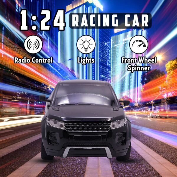 Wembley RC Car Rechargeable Remote Control Car for Kids Mini 1:24 Scale High Speed Racing Car - Black - Image 5