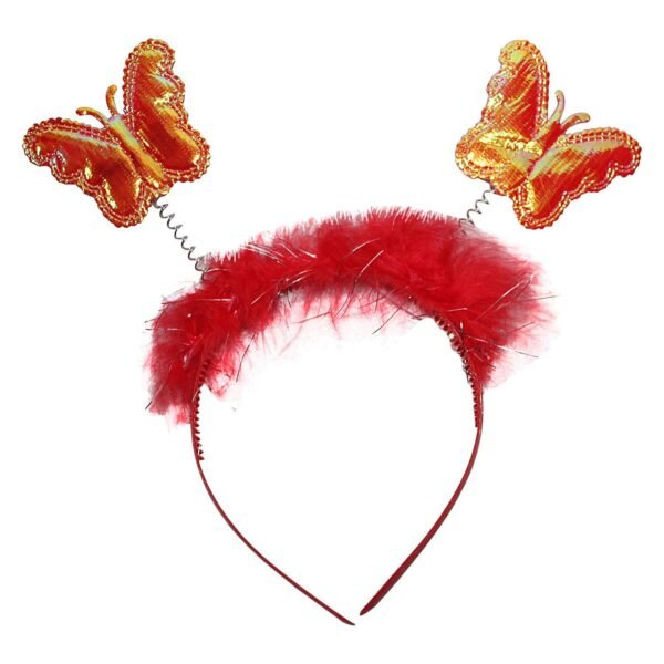 Fairy Butterfly Wings with Matching Hair Band and Magic Wand Costume for Baby Girls Birthday Party/Princess Accessories/Party Gift for Kids/Party Supplies (Pack of 1,Red) - Image 4