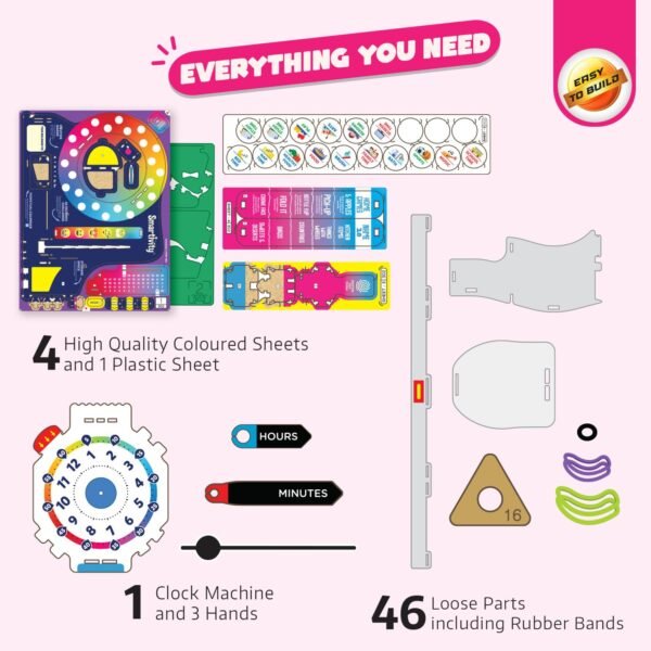 Smartivity DIY Interactive Clock with Stationary Organiser for Kids Ages 6-12 | Features an Infinity Calendar | Birthday Gift for Boys&Girls | STEM Educational Toy for 6,7,8,9,10,11,12 Years - Image 6