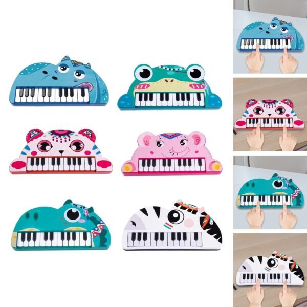 Creations Baby Piano Toy Piano Keyboard Musical Sound Toys for Kids 1-6 Years Old Hippo - Image 4
