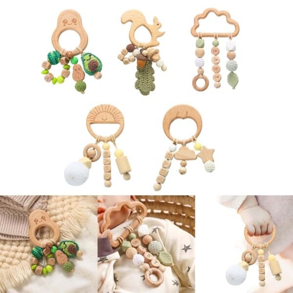 bnf® Wooden Baby Rattle Toy Music Rattle Teething Toys for Girls Boys s Baby | Toys for Baby | Developmental Baby Toys - Image 5