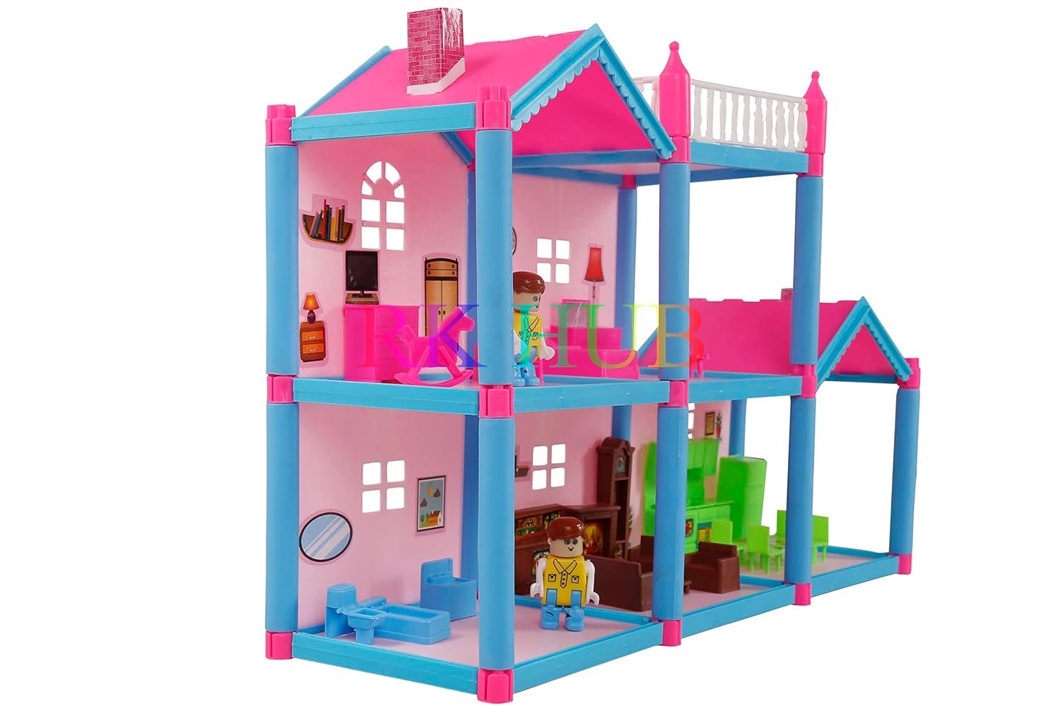Dream Palace Doll House With Accessories | Girls Play Set With Furniture | Role Play Set for Ages 3-8 Years (78 Pieces) - Image 2
