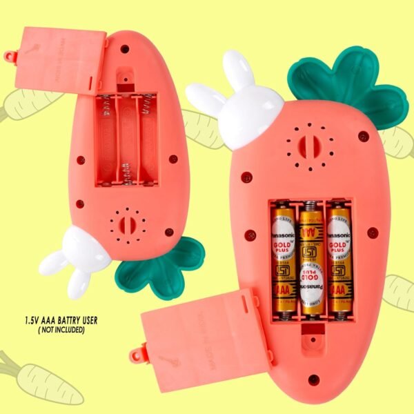 Carrot-Shaped Rabbit for Babies, Musical Toy for 1-3 Year Old Baby Boys and Girls | Interactive Button Learning Remote with Baby Music, Flashing Lights - Image 5