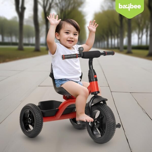 Baybee Hubble Baby Tricycle for Kids | Balanced Baby Trikes with Safety Belt, Eva Wheels & Storage Basket for Toys | Children Bicycle for Kid | Kids Cycle for 2-5 Years Boy Girl (Red) - Image 3