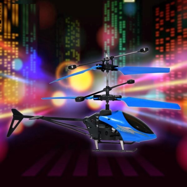 Toyshine Remote Control 2 Channel Helicopter inbuilt with Hand Sensor USB Charging Tornado Infrared Induction 3D Lights Toy for Kids 8+Years (Blue) - Image 2