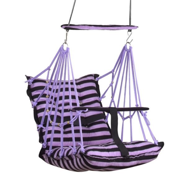 Cotton Swing Chair for Kids Baby\'s Children Folding and Washable 1-5 Years with Safety Belt/Home, Garden Jhula for Babies |Swing for Kids| Cradle | (Purple)