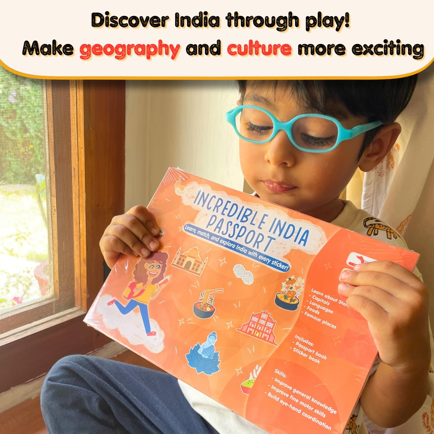 CocoMoco Kids India Passport for Kids, Learn About States of India & UTS, Geography Educational Toy Activity Kit with Stickers, Ages 4-5, 6-7, 8-10, 11 Year Old (Pack of 3) - Image 2