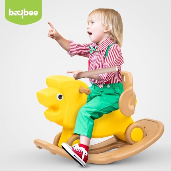 Baybee 3 in 1 Baby Rocker & Ride on Toy Car for Kids | Push Ride on Kids Car with Balancing Board & Safety Guardrail | Rocker for Babies | Indoor Outdoor Rocking Chair for Toddlers 1-3 Years (Lion) - Image 3